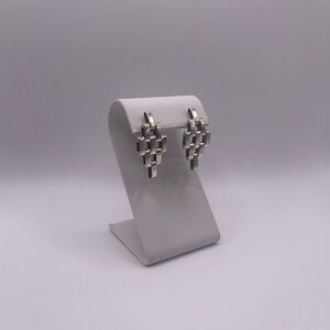 Teocalli Made in Mexico Sterling Silver Watch Link Splicing Statement Earrings